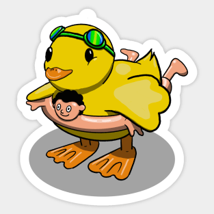 Pool-Ready Ducky Sticker